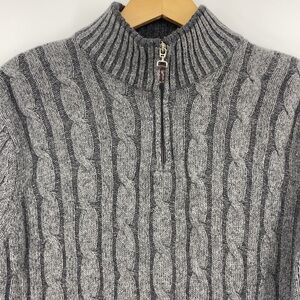 Danielle Blasi Made in Italy, Cable knit wool blend half zip sweater SZ M